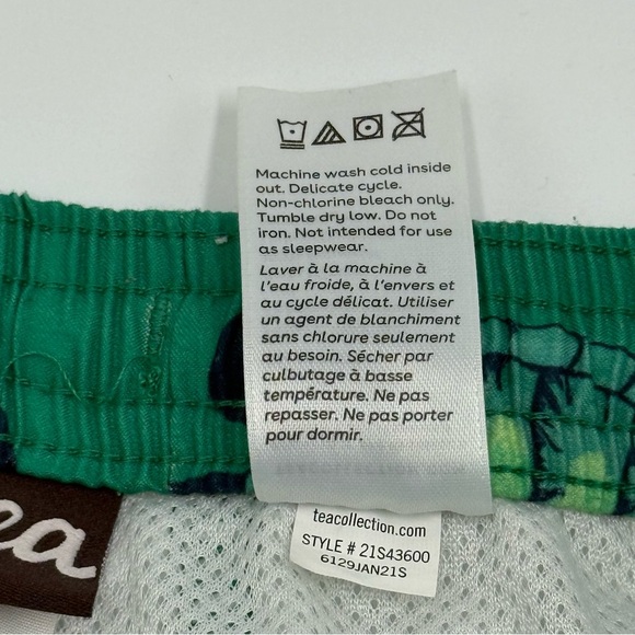 Tea Collection Boys Green Turtle Swim Trunks Shorts 4T - Picture 7 of 7